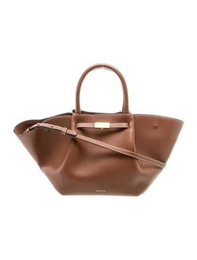 Pre-owned Demellier Leather New York Midi In Brown