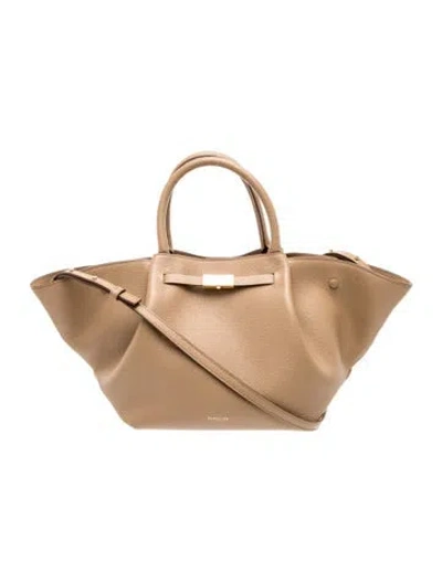 Pre-owned Demellier Leather New York Midi In Neutrals