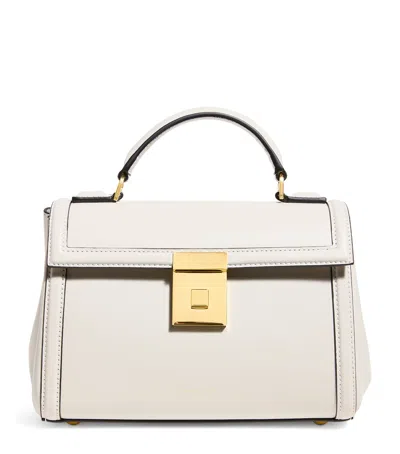 Demellier Leather Paris Top-handle Bag In White