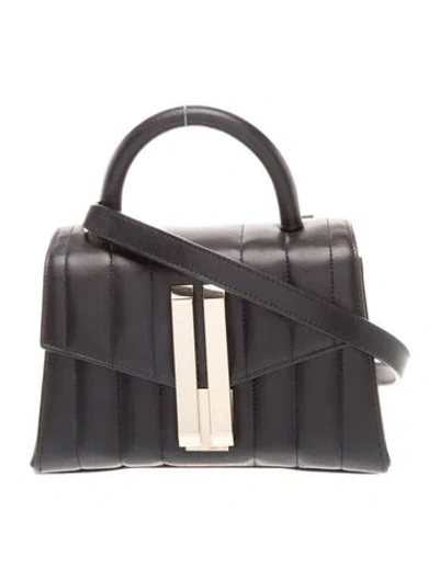 Pre-owned Demellier Leather Shoulder Bag In Black