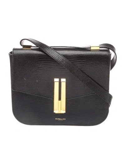 Pre-owned Demellier Leather Shoulder Bag In Black