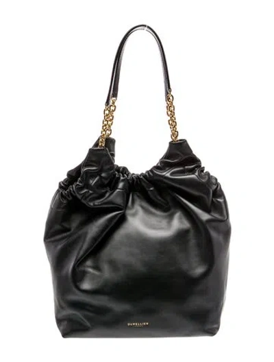 Pre-owned Demellier Leather Shoulder Bag In Black