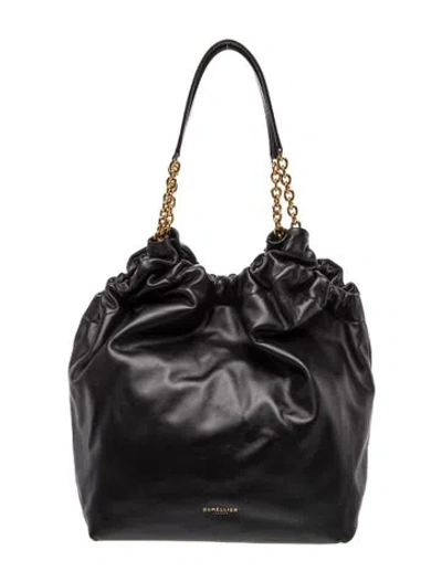 Pre-owned Demellier Leather Shoulder Bag In Black