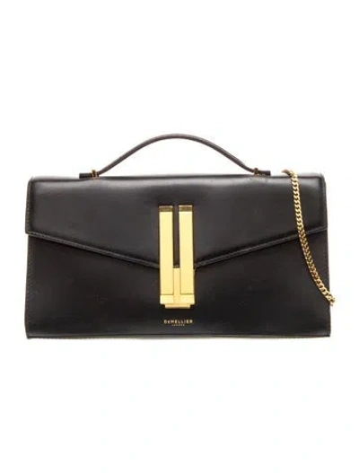 Pre-owned Demellier Leather Shoulder Bag In Black