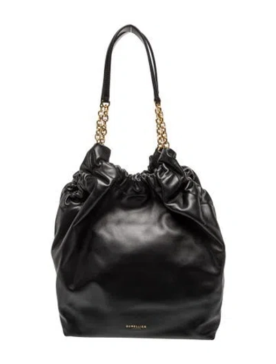 Pre-owned Demellier Leather Shoulder Bag In Black