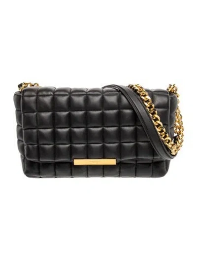 Pre-owned Demellier Leather Shoulder Bag In Black