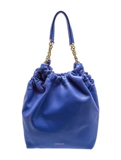 Pre-owned Demellier Leather Shoulder Bag In Blue