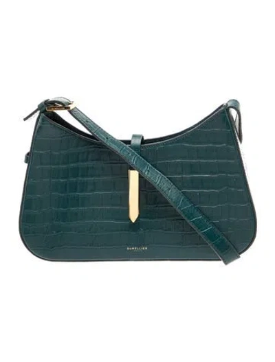 Pre-owned Demellier Leather Shoulder Bag In Blue