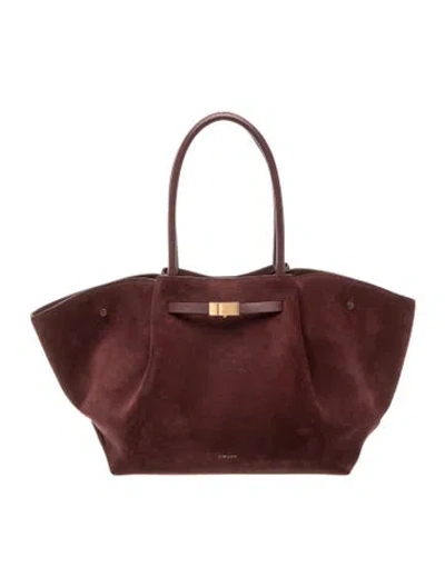 Pre-owned Demellier Leather Shoulder Bag In Burgundy