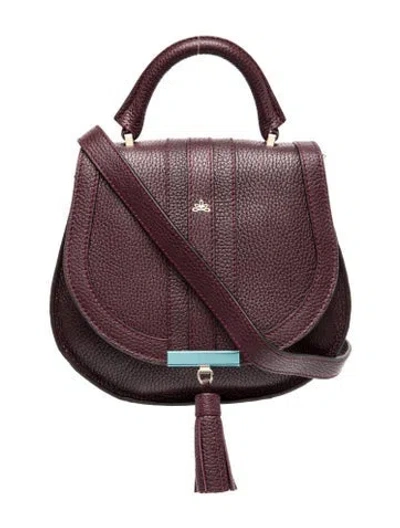 Pre-owned Demellier Leather Shoulder Bag In Burgundy
