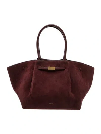 Pre-owned Demellier Leather Shoulder Bag In Burgundy