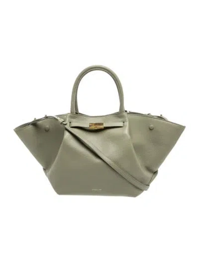 Pre-owned Demellier Leather Shoulder Bag In Gray