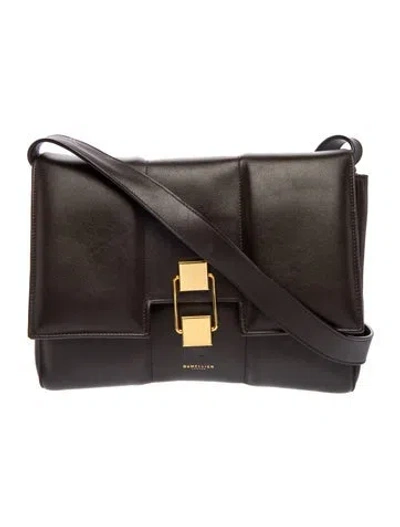 Pre-owned Demellier Leather Shoulder Bag In Gray