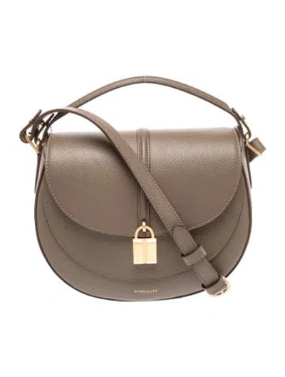 Pre-owned Demellier Leather Shoulder Bag In Gray