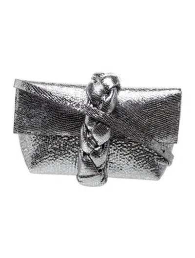 Pre-owned Demellier Leather Shoulder Bag In Gray