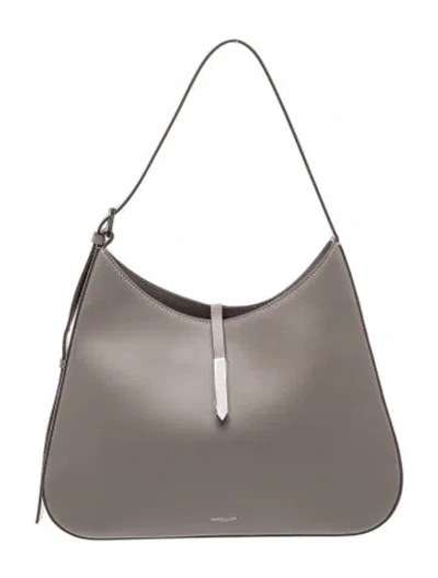 Pre-owned Demellier Leather Shoulder Bag In Grey