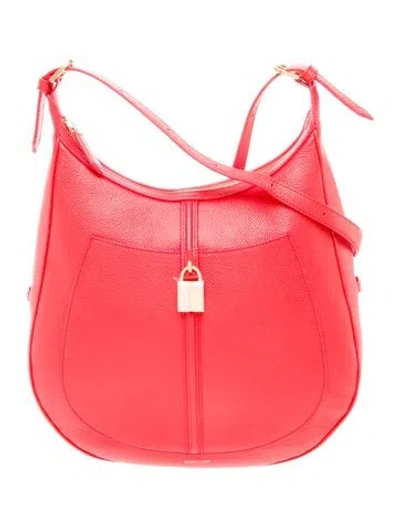 Pre-owned Demellier Leather Shoulder Bag In Red