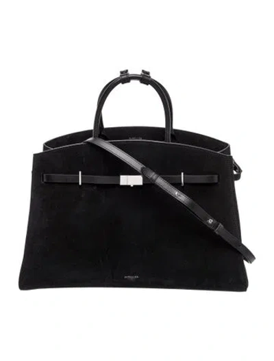 Pre-owned Demellier Leather The Hudson Midi In Black