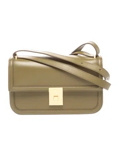 Pre-owned Demellier Leather The Paris Crossbody Bag Small In Green