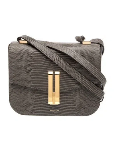 Pre-owned Demellier Leather The Vancouver Small In Gray