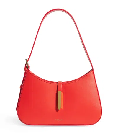 Demellier Leather Tokyo Shoulder Bag In Red