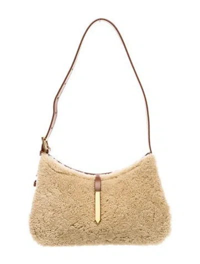 Pre-owned Demellier Leather Tokyo Shoulder Bag Small In Neutral