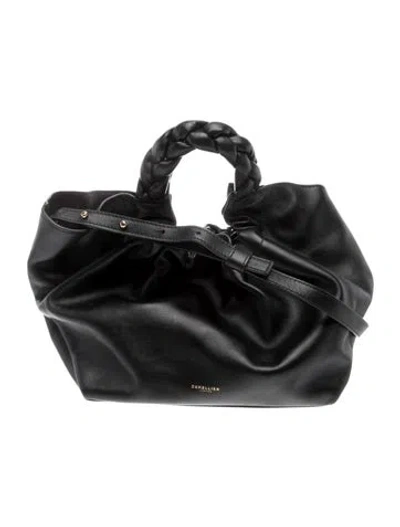 Pre-owned Demellier Leather Top Handle Bag In Black
