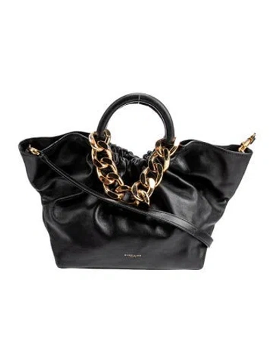 Pre-owned Demellier Leather Top Handle Bag In Black