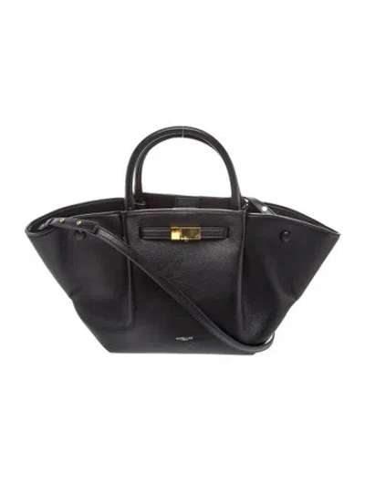 Pre-owned Demellier Leather Top Handle Bag In Black
