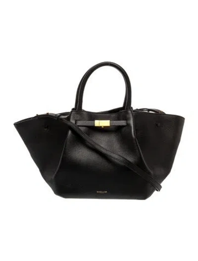 Pre-owned Demellier Leather Top Handle Bag In Black