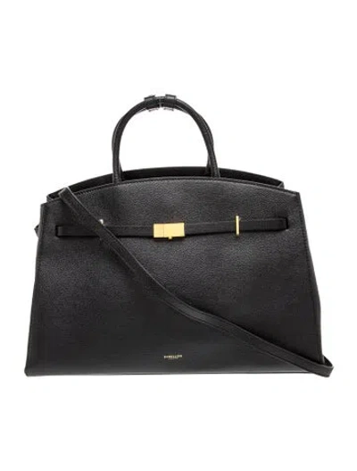 Pre-owned Demellier Leather Top Handle Bag In Black