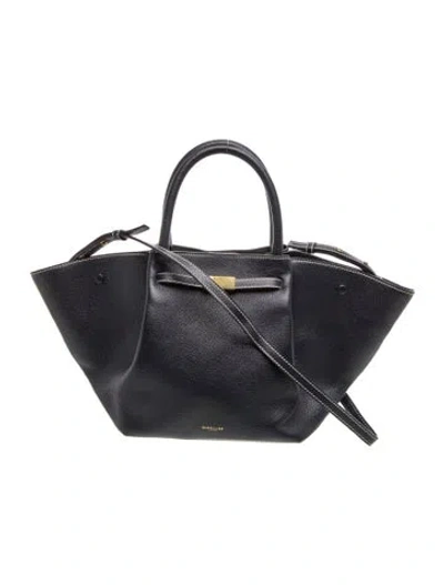 Pre-owned Demellier Leather Top Handle Bag In Black