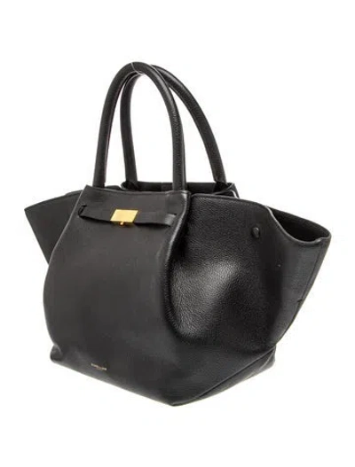 Pre-owned Demellier Leather Top Handle Bag In Black