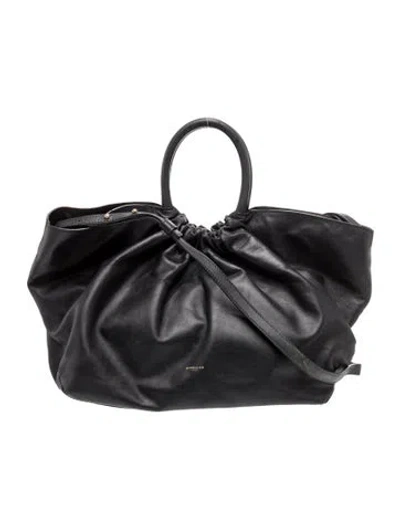 Pre-owned Demellier Leather Top Handle Bag In Black