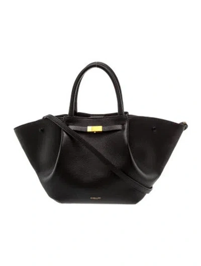 Pre-owned Demellier Leather Top Handle Bag In Black