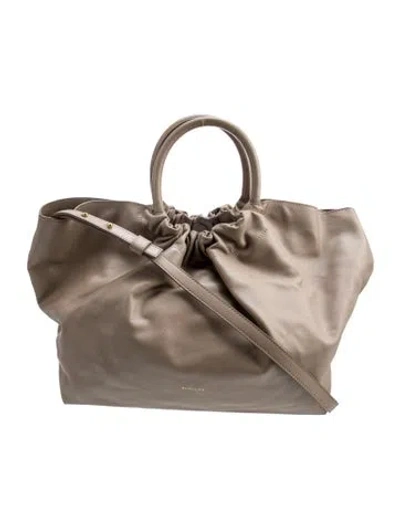 Pre-owned Demellier Leather Top Handle Bag In Brown