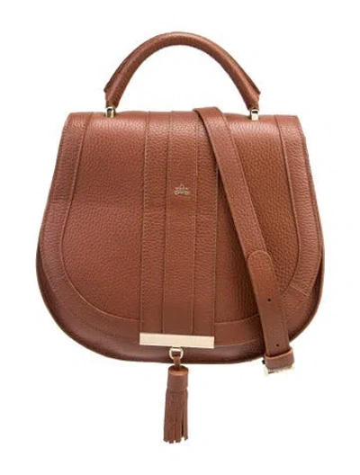 Pre-owned Demellier Leather Top Handle Bag In Brown