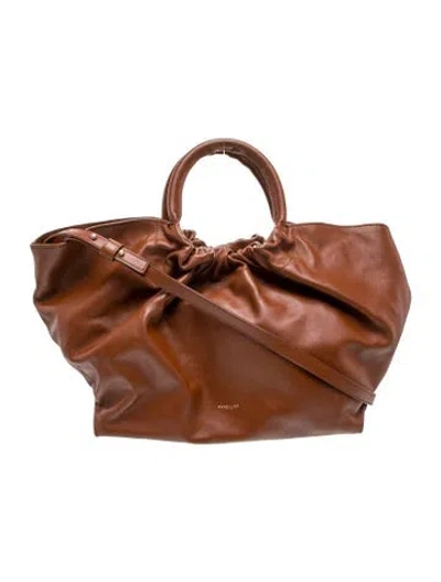 Pre-owned Demellier Leather Top Handle Bag In Brown