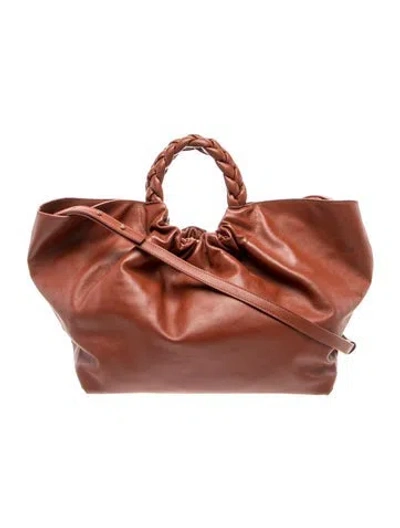 Pre-owned Demellier Leather Top Handle Bag In Brown