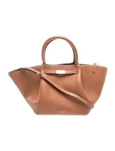 Pre-owned Demellier Leather Top Handle Bag In Brown