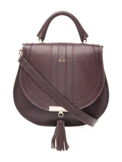 Pre-owned Demellier Leather Top Handle Bag In Burgundy