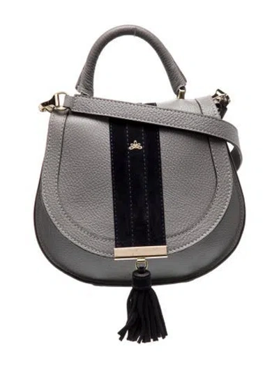 Pre-owned Demellier Leather Top Handle Bag In Gray