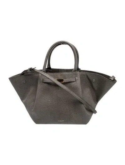 Pre-owned Demellier Leather Top Handle Bag In Gray