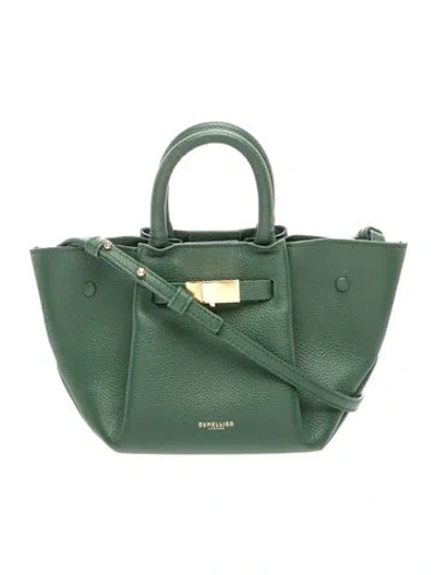 Pre-owned Demellier Leather Top Handle Bag In Green