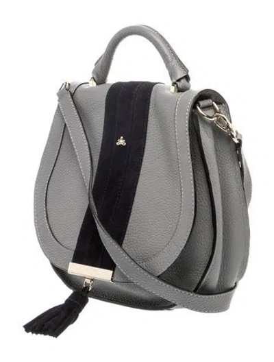 Pre-owned Demellier Leather Top Handle Bag In Grey