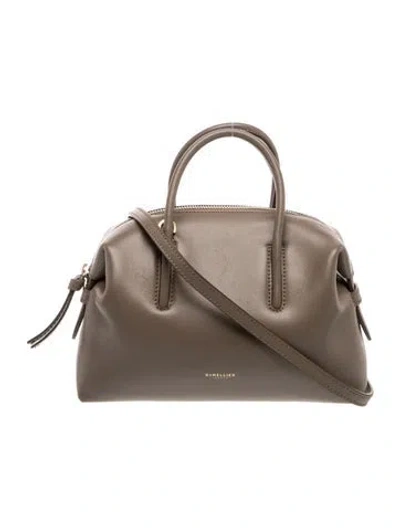 Pre-owned Demellier Leather Top Handle Bag In Grey