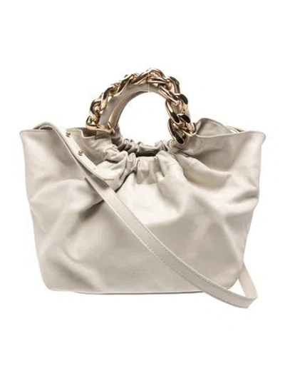 Pre-owned Demellier Leather Top Handle Bag In Neutral