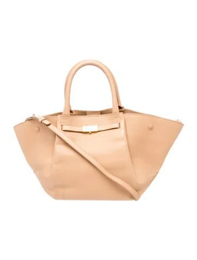 Pre-owned Demellier Leather Top Handle Bag In Neutral
