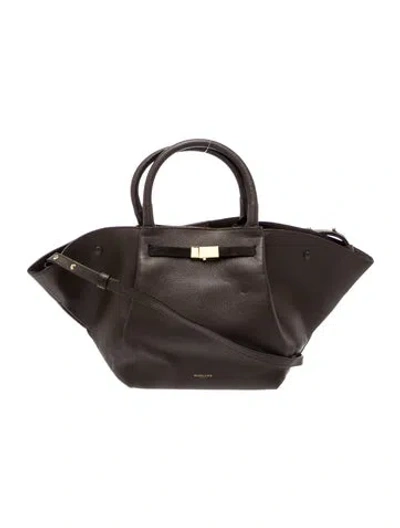 Pre-owned Demellier Leather Tote In Grey