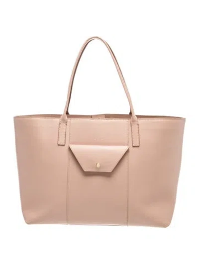 Pre-owned Demellier Leather Tote In Neutrals/pink